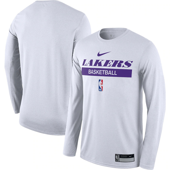 Men's White Los Angeles Lakers 2022/23 Legend On-Court Practice Performance Long Sleeve T-Shirt